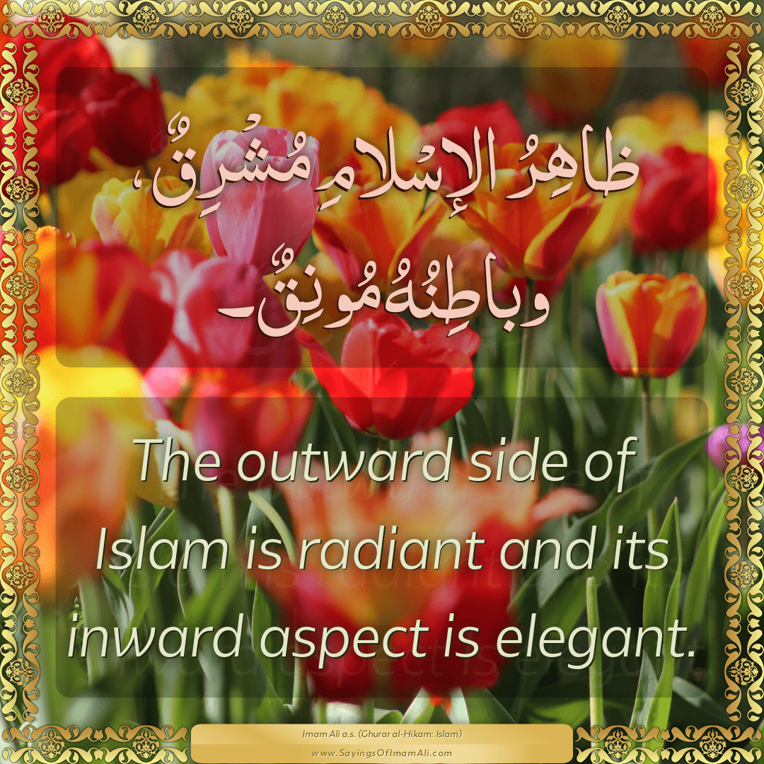 The outward side of Islam is radiant and its inward aspect is elegant.